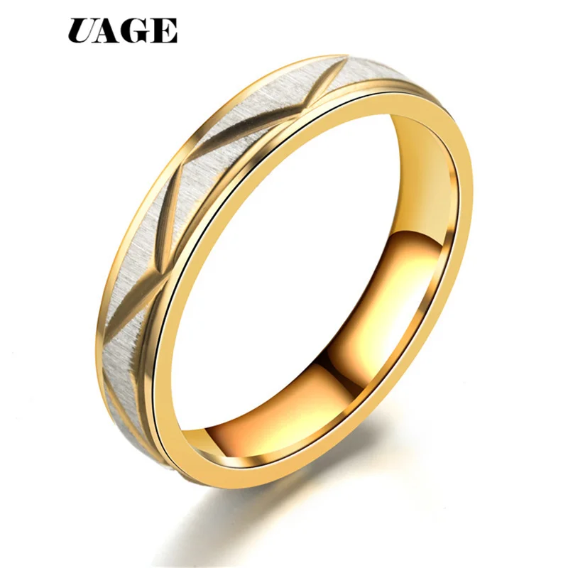 UAGE Simple Couple Titanium Steel Matte Wedding Rings women men\'s jewelry anniversary marriage Best Fashion Gift