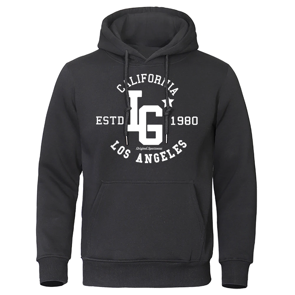 Los Angeles California Estd 1980 Hoodie Man Creativity Pullover Sweatshirts Crewneck Streetwear Casual Oversize Hoody Female