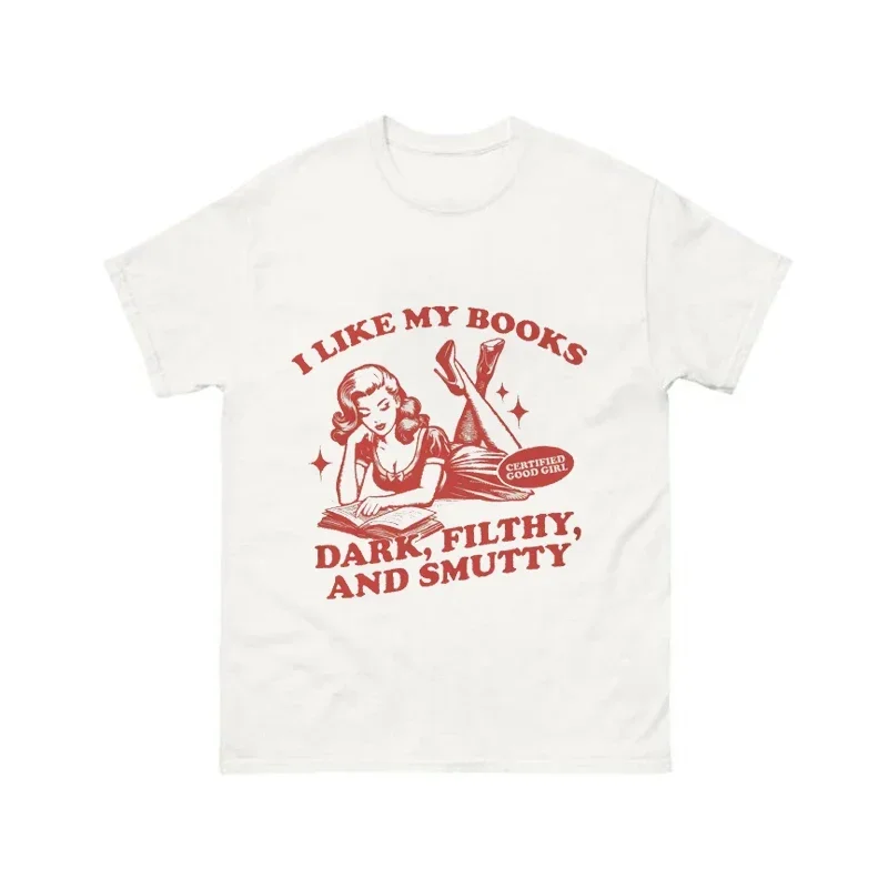 Me gusta mis libros, camisetas gráficas oscuras, sucias y malvadas, camisetas Vintage para mujer, camisetas Retro del Club de libros introvertidos, libros estéticos bonitos