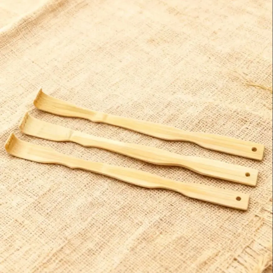 أداة هرش الظهر من الخيزران، 3 عبوات، أداة خدش خلفية خشبية بمقبض طويل للرجال والنساء، تدليك منزلي #1