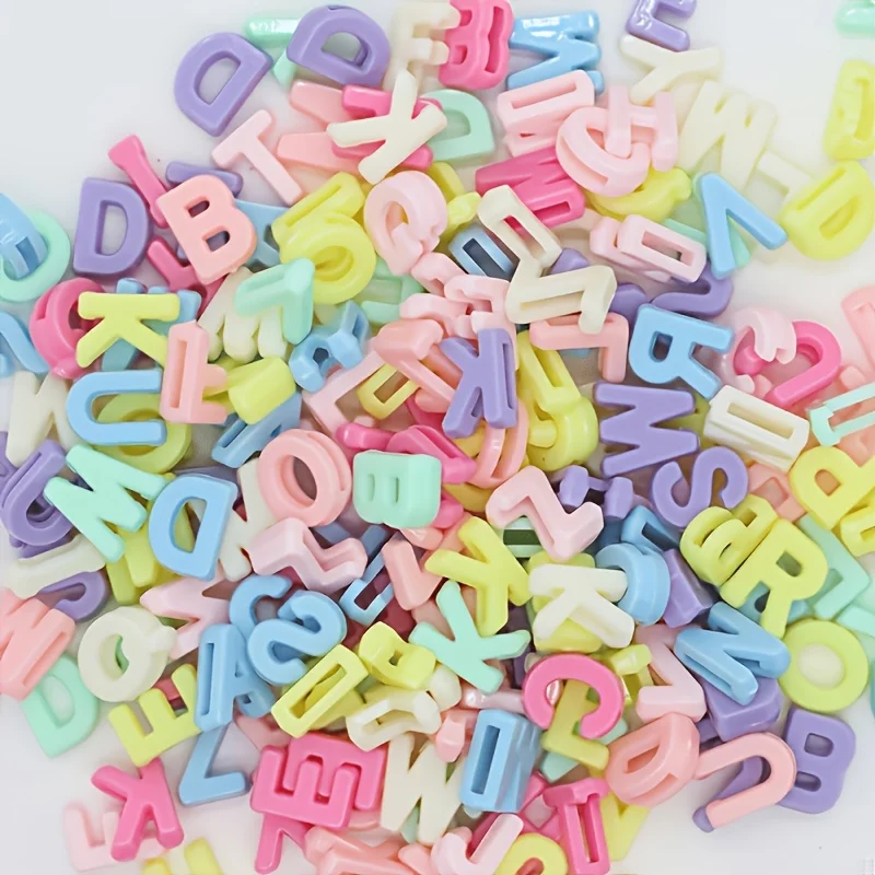 211 pieces of 12mm acrylic A-Z random letter mixed color mixed style English letter beads for parties and DIY crafting materials