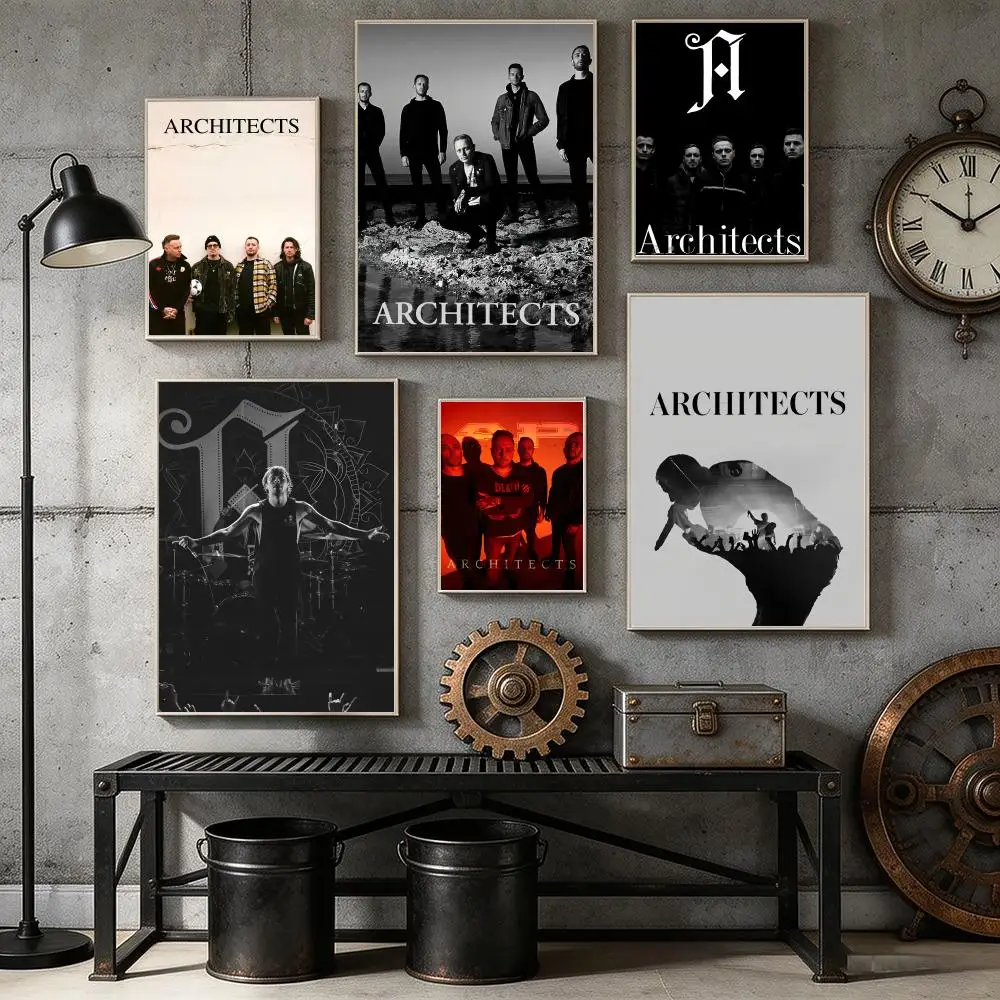 Metalcore Band A-Architects Poster Home Bar Wall Art Sticker Waterproof Self-Adhesive Mural for Living Room Bedroom Decor