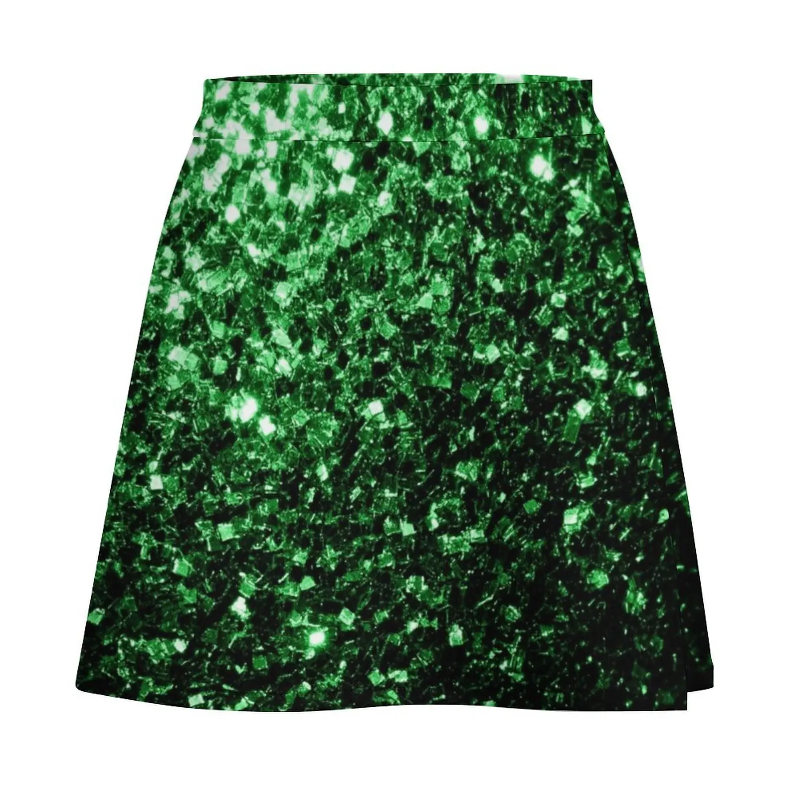 Glamour Dark Green faux glitter sparkles (Photo of Glitter - Not Reflective) Mini Skirt short skirt Mini Skirt