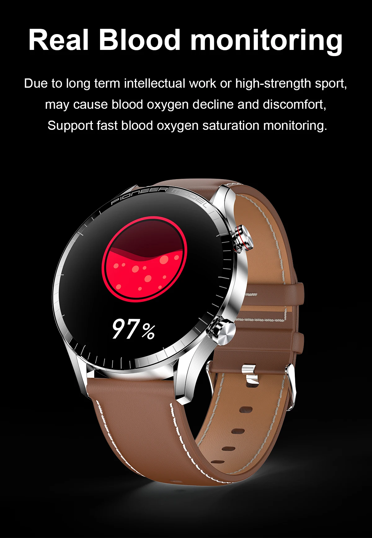 Amoled Bluetooth Call Relógio Inteligente, Profissional Impermeável, 100 Esportes Freqüência Cardíaca, Pressão Arterial, 10 Dias de Trabalho, Música Local, 3ATM, 1.3 ", AMOLED