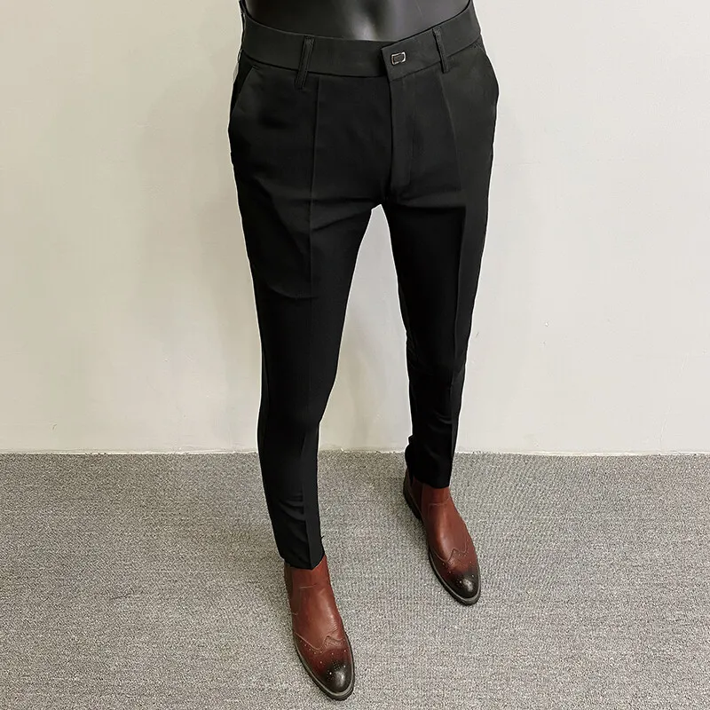 Men Suit Pants Formal Trousers Pantalone Hombre Stretch Slim Solid Color Casual Dress Full Length Pants Fashion New Men Clothing - Image 6