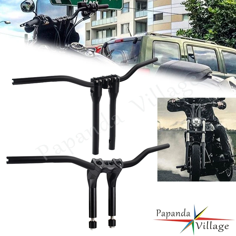 

Motocycle Style Aluminum Handlebar Pullback/Straight Handlebar Riser Kit Club Style Rise For Harley Dyna Street Bob Low Bobber