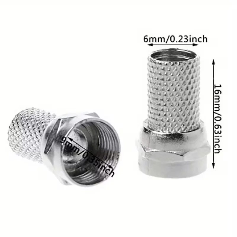 20/50/100PCS, New Copper Twist On RG6 F Type Cable Connector Plugs High Quality Connector for TV Satellite Antenna Coax Cable F