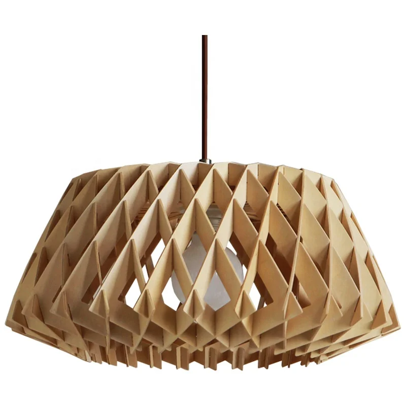

Natural Style Weave Wooden Lampshade Honeycomb Wooden Pendant Lamp