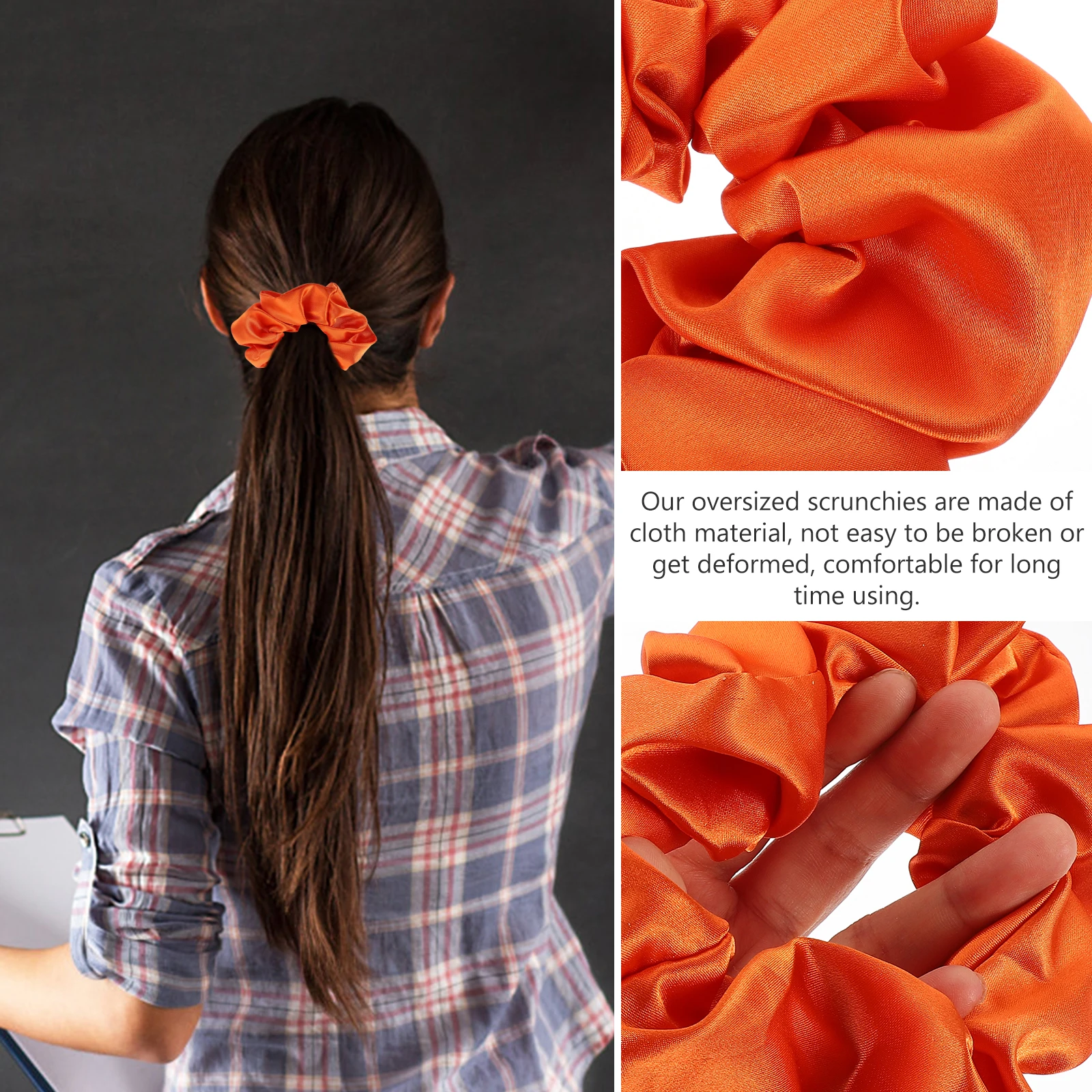 

3pcs Scrunchies Accessories for Women Oversized Soft Cloth Ties Large Stylish Scrunchies for Girls Ponytail Holders Lightweight