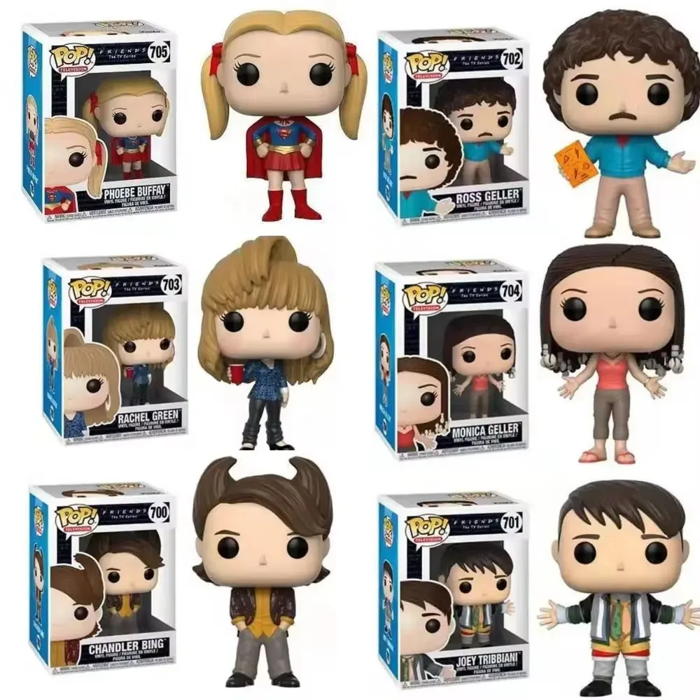 Funko Pop Friends Chandler Bing 700 Joey Tribbiani 701 Ross Geller 702 Rachel Green 703 Vinyl Action Figure Toys Kids Gifts