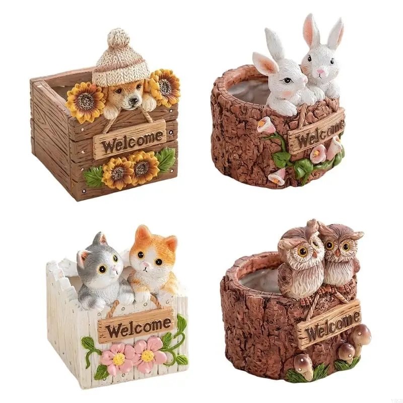 Lovely Animal Resins Planter Animal Decorative Flower Pot for Outdoor Garden And Indoor Decoration Y5GB