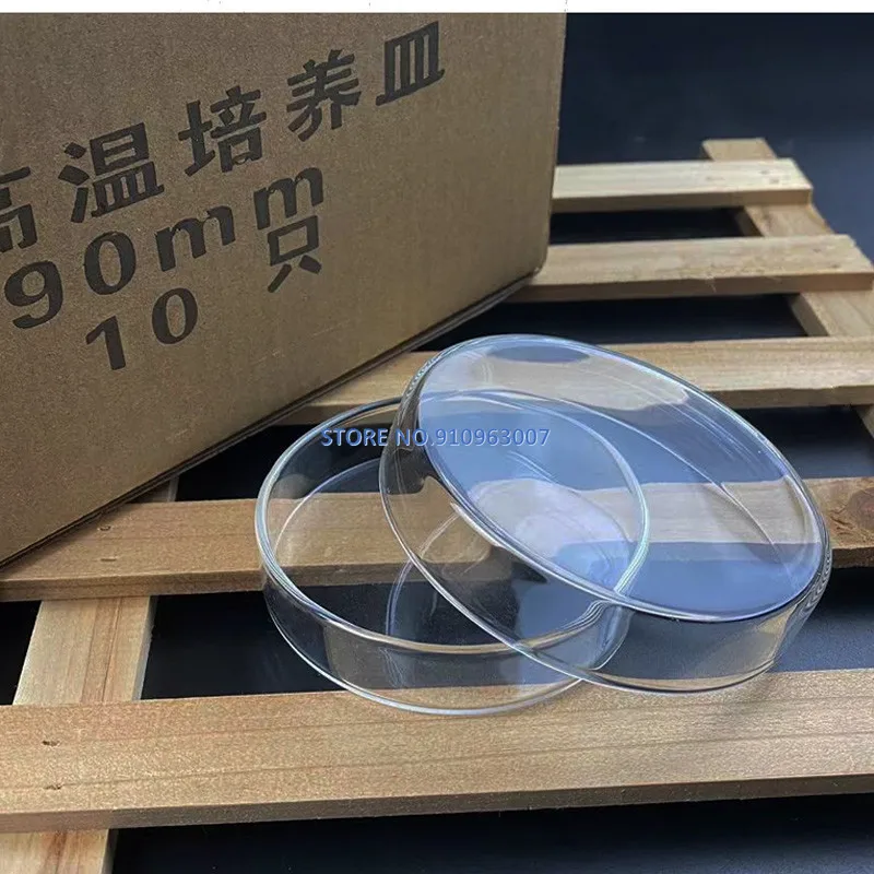 60/75/90/100/120mm with Lids Laboratory Bacterial Yeast Borosilicate Glass Petri Culture Dish