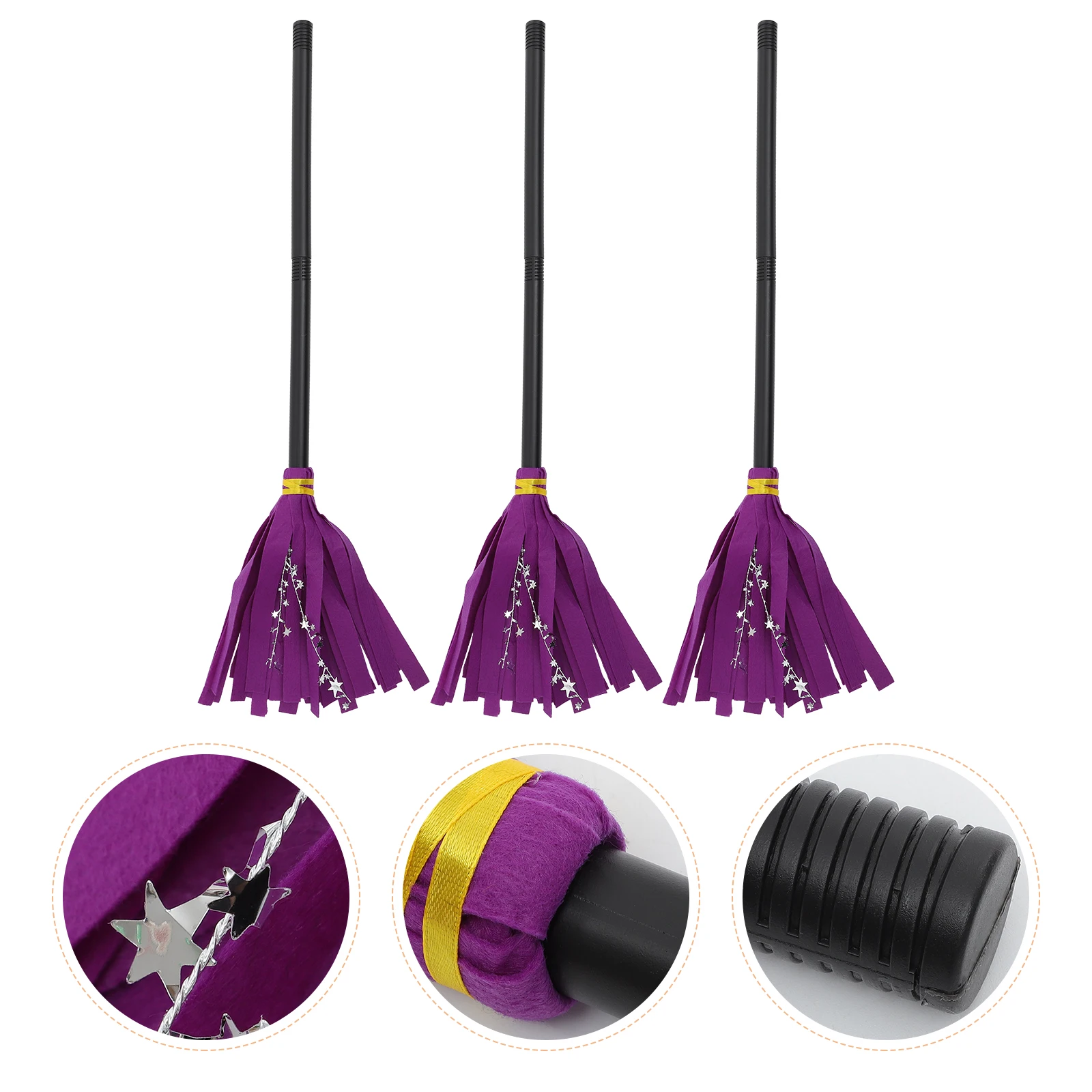 

3 Pcs Witch Decoration Witches Broomstick Halloween Ornament