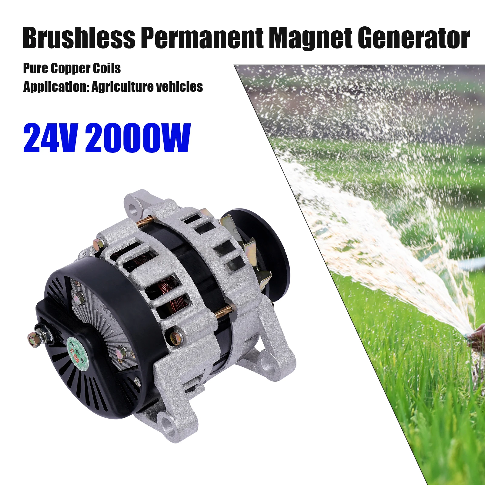 

Brushless Permanent Magnet DC Generator 2000W Permanent Magnet Generator 4500rpm Speed for Charging 24V Batteries and Lighting