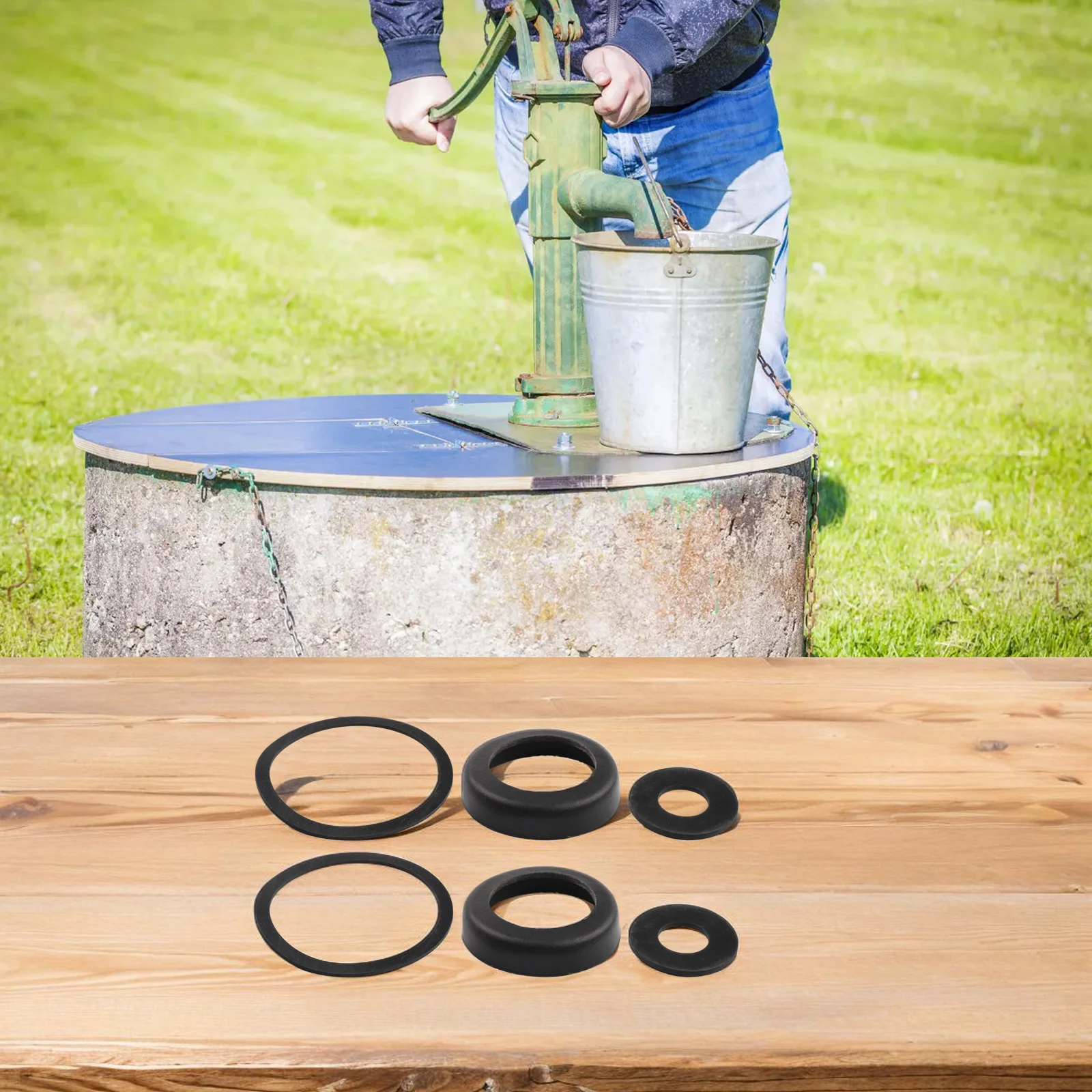 

Piston Sealing Rings Leather Seal Kit Efficient Replacement Silica Gel Seals User-friendly Installation For Water Pump Repair