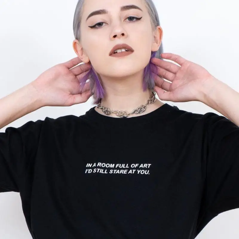In a Room Full Of Art I'd Still Stare At You T shirt Grunge Emo Egirl Eboy