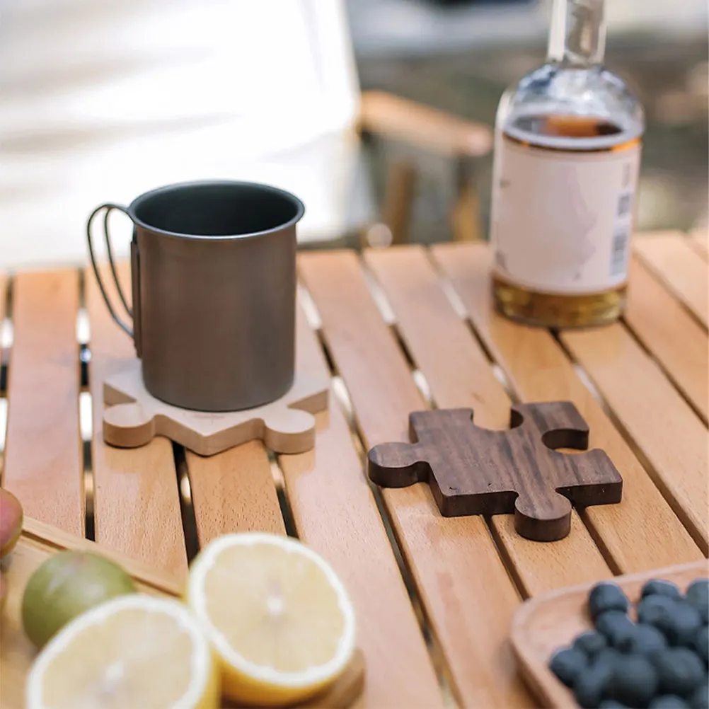 

4pcs Wooden Heat Resistant For Home Office Coffee Table Tabletop Coasters Wood Coaster For Bar Hotel Living Room