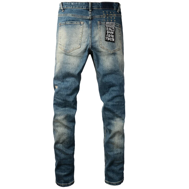 Vintage Wash Faded KSUBI Cross Jeans Herbst Winter Streetwear Ripped Straight Pants Herren Hip Hop Style Ksubi Denim Bleistifthose