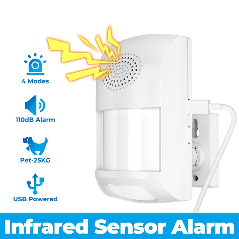 【A42U】Wifi Smart Home Allarme antifurto Tuya Rilevatore di movimento a infrarossi Sensore PIR Monitoraggio remoto Protezione del sistema di sicurezza