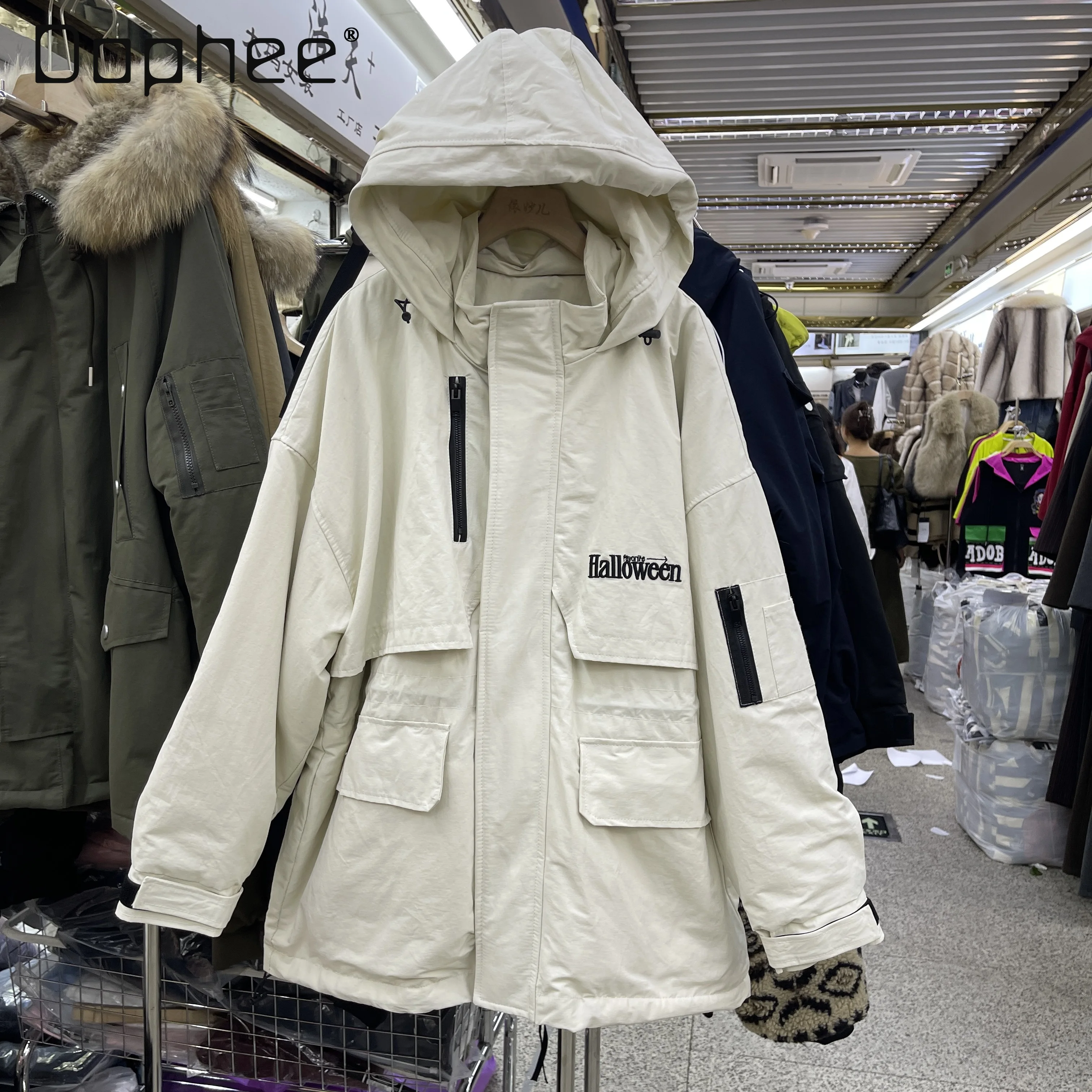 

Parker Fleece-Lined Cotton Jacket Women 2025 Winter New Fashion Hooded Windbreaker Zipper Coat Korean Style Trendy Coat