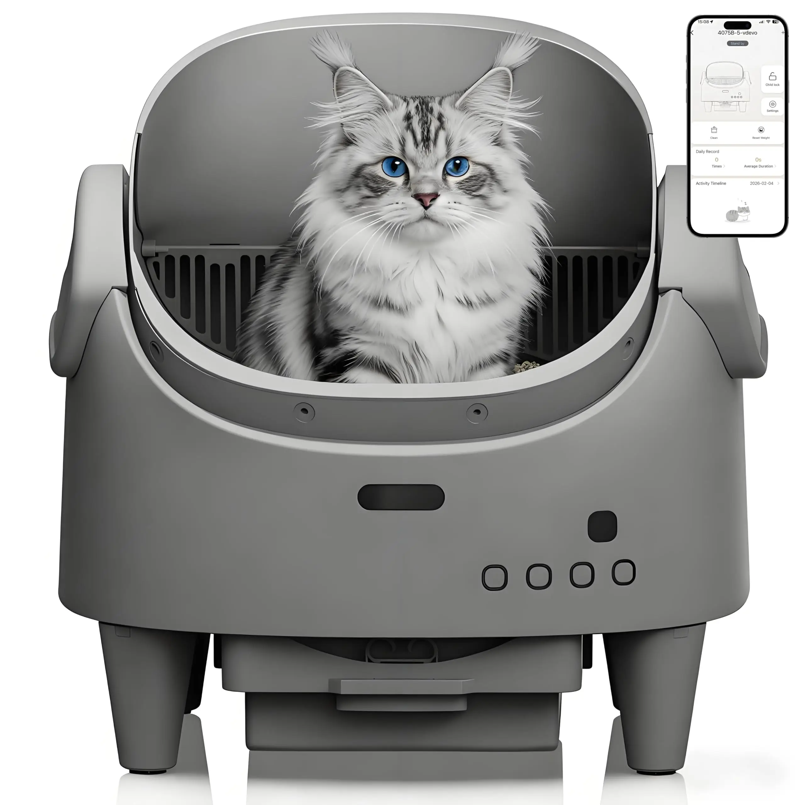 Automatische Zelfreinigende Kattenbak Open Top App Besturing Verstelbare Multi-Detector Huisdierentoilet Kattenbak voor Meerdere Katten