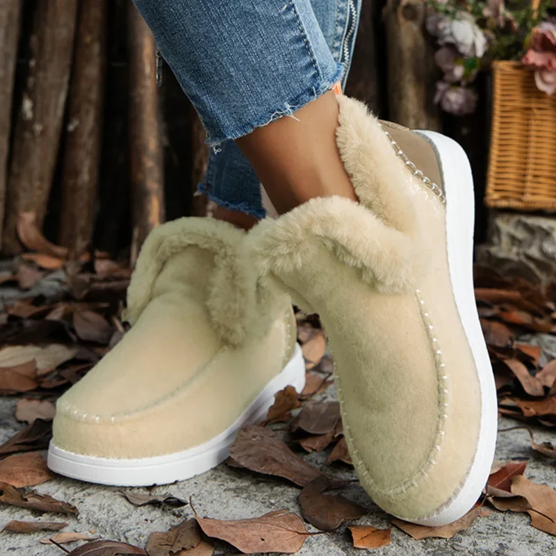 Schnee frauen Stiefel Plüsch Frau Schuhe Slip Auf Frauen Schuhe Plus Größe Stiefeletten Plattform Neue Botas Mujer frauen winter Schuhe – Detail 6