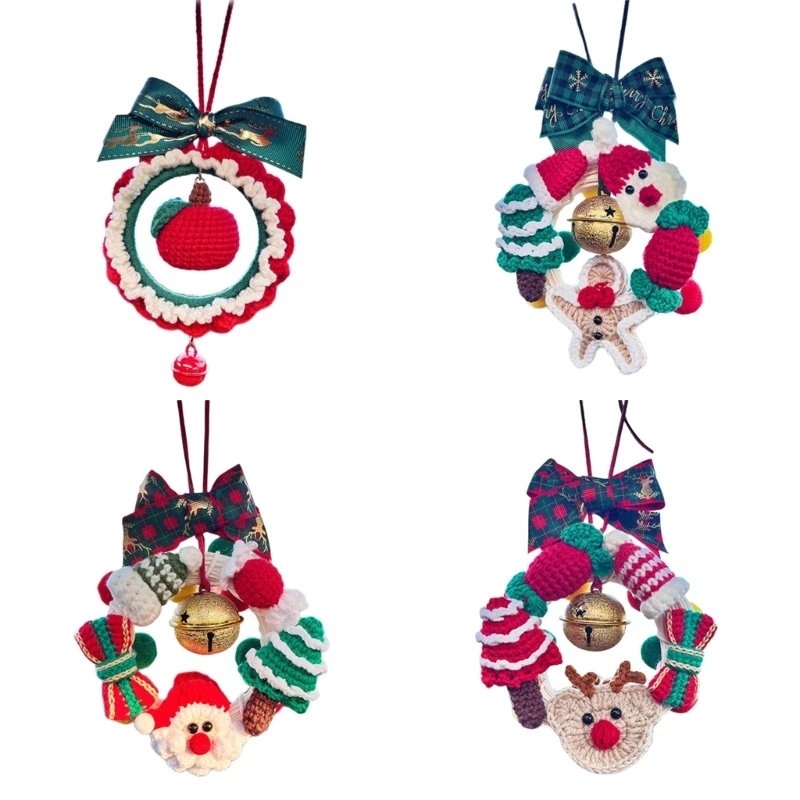 Handmade Yarn Christmas Car Hangings Artisanal Woven Festival Car Accessory Christmas Spirit Enhancing Hangings Charm