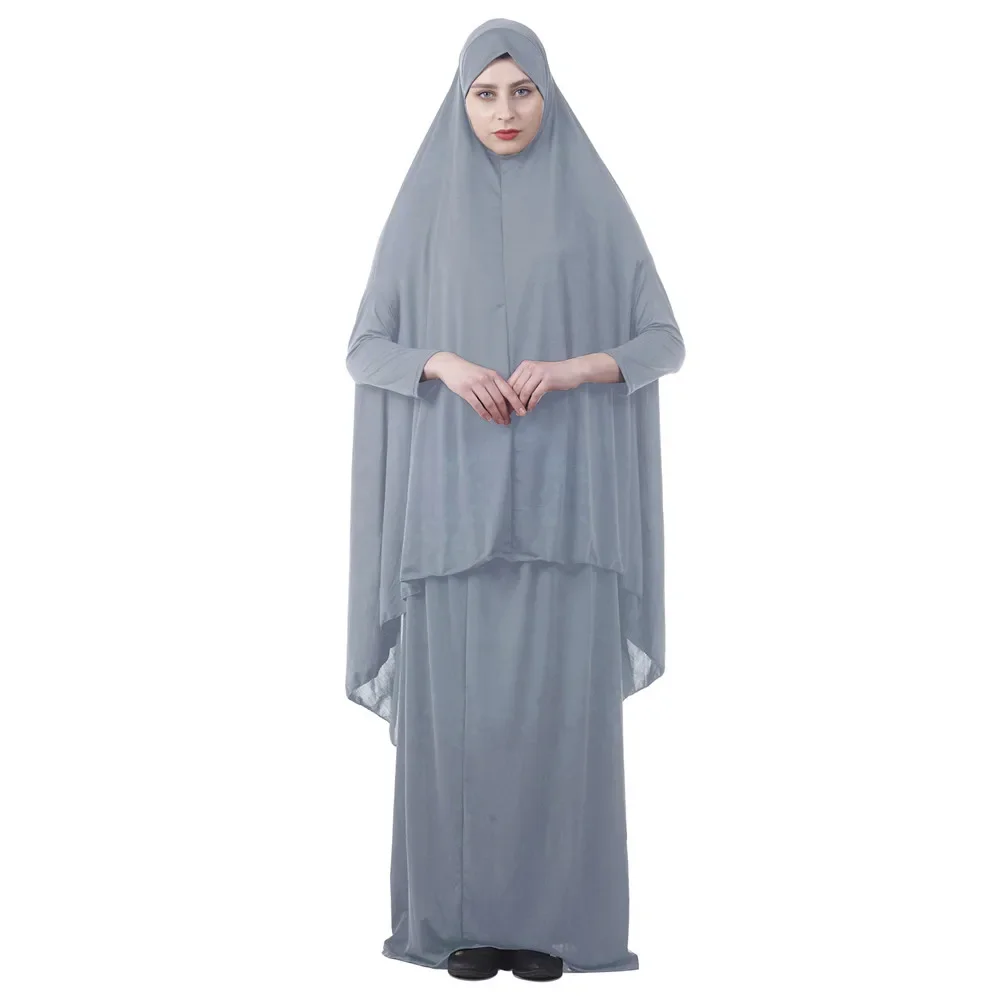 Conjunto de falda Khimar con capucha para mujer musulmana, ropa islámica de Ramadán, Eid Djellaba, Abaya, Turquía, caftán, vestido de oración, 2 piezas