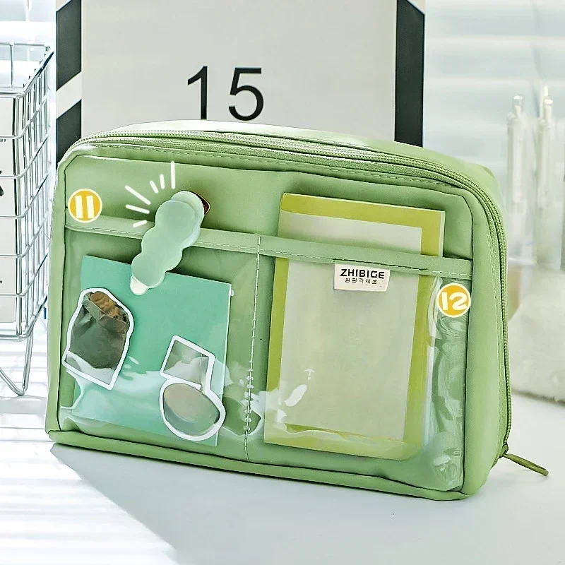 حقيبة أقلام رصاص ملونة ذات سعة كبيرة جدًا مكونة من 12 طبقة صندوق مدرسي جمالي لوازم مكتبية حافظة أقلام هدية عيد الميلاد حقيبة أقلام رصاص