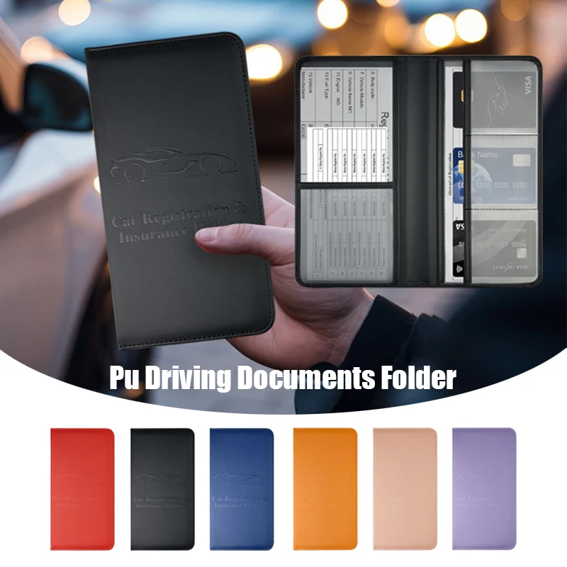 

Pu Leather Ultra-thin Driver License Holder Driving License Case ID Bag Cover Car Driving Documents Folder Wallet Unisex