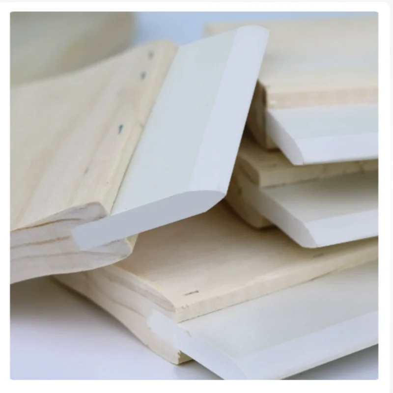 50 X 9 MM Sharp Rubber Water Based Screen Printing Scraper Clothing Printing Wooden Handle Scraper for Printing Machine
