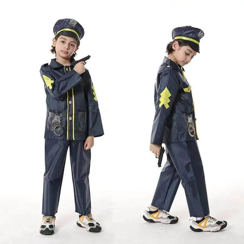 Children's loween Firefighter Costume Role Play Pilot Lawyer Doctor Worker Outfit Polyester Material Traditional Chinese F...