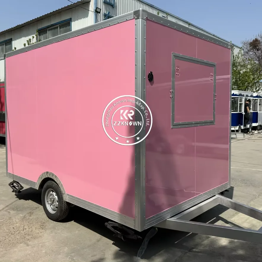 Camion de nourriture mobile entièrement équipé, kiosque à café de rue, remorque de restauration rapide de concession, chariot de collation de crème glacée mobile personnalisé