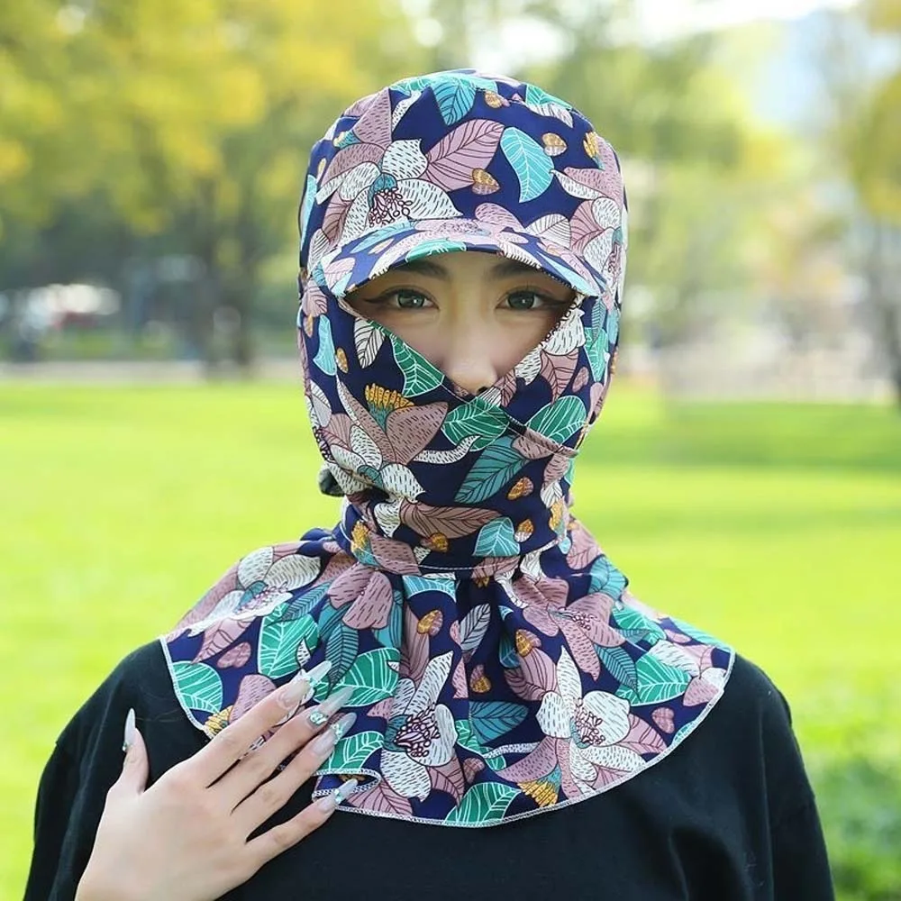 Sun Hat Flower Picking Tea Hat Breathable Portable Sunshade Shawl Cap Polyester Thin Neck Protection Hat Outdoor