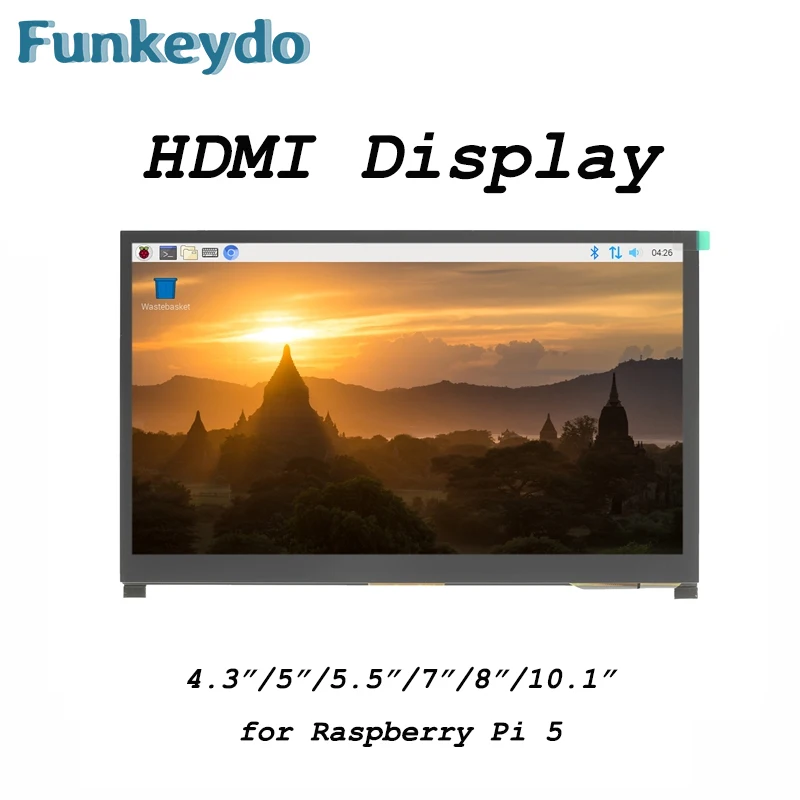 

4.3 5.0 5.5 7.0 8.0 10.1inch IPS Capacitive Touch Display Monitor HDMI LCD Screen PC Secondary Screen 1024x600 for Raspberry Pi5