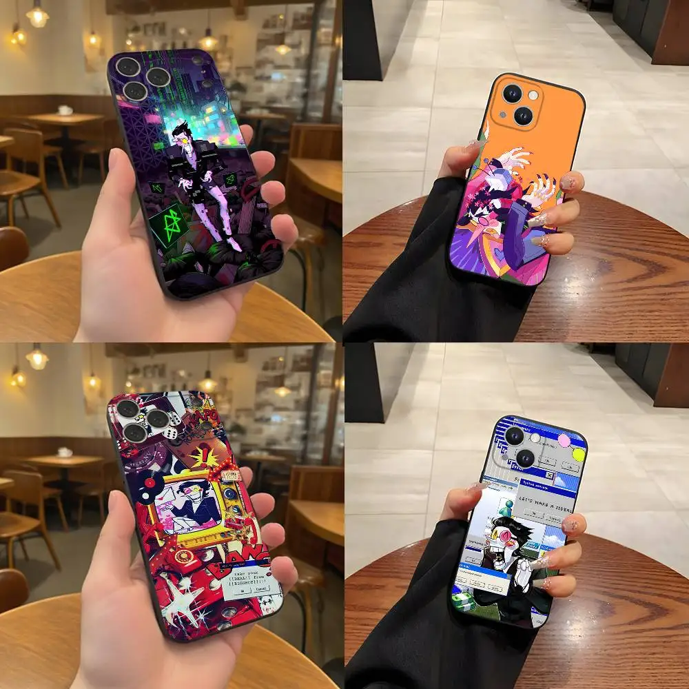 

D-DeltaruneS S-Spamton Angel Black Soft Cover Phone Case For iPhone 17,16,15,14,13,12,11,Pro,Max,Plus