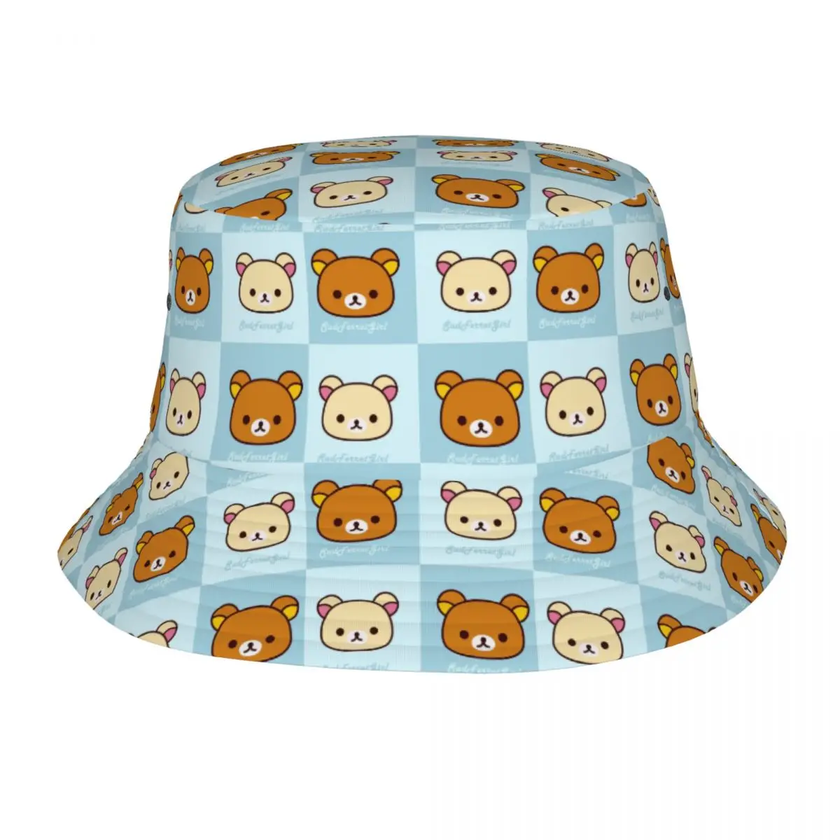 

Women Bucket Hat Rilakkuma Summer Travel Headwear Lightweight Vacation Fisherman Hats Korilakkuma Panama Hat Gift Idea