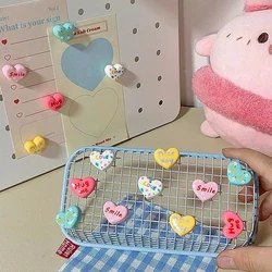 5PCS Cute Little Fridge Magnets Set Love Heart Kawaii Magnetic Sticker Photo Holder For Home Office Whiteboard Locker Decoration