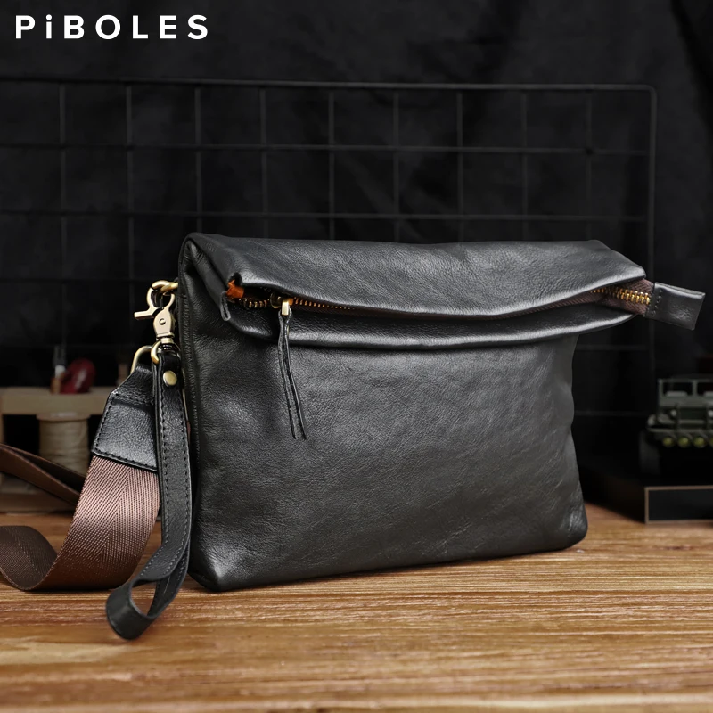 

Casual Men's Chest Shoulder Bag Genuine Leather Business Crossbody Bags Handbag For Male Handbag Large Capacity Clutch Bag