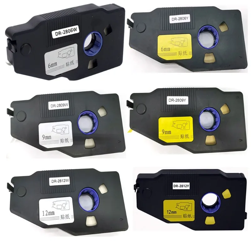 5/10PCS White Yellow Cassette Tape Label 6 9 12mmx15m Label Sticker For Cable Marker  Wire Numbering Machine Tube Printer
