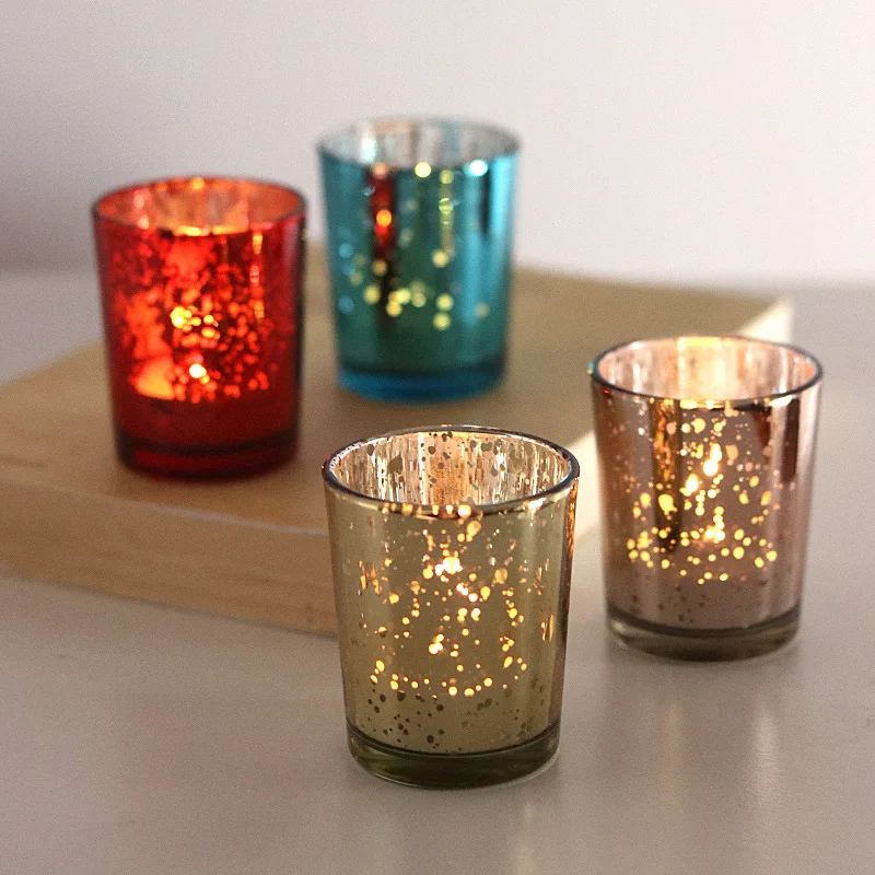 Candle Container Star Plating Silver Broken Candle Cup Candle Home Decoration Glass Candle Cup Decoration Candle Jar