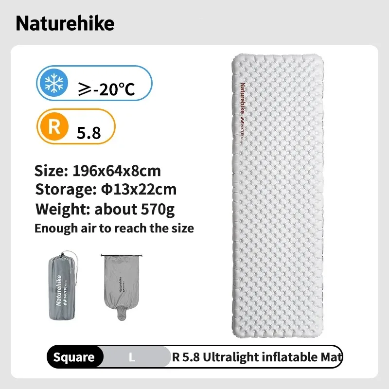 Naturehike Aufblasbare Matratze R 5,8 Outdoor Tragbare Faltbare Zelt Schlafen Einzel Pad Ultraleicht Wandern Reisen Camping Matte – Detail 9