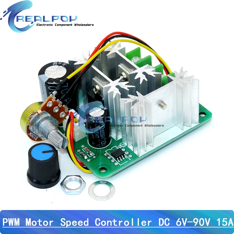 DC motor speed regulator 12V 24V 36V 48V 6-90V High power drive module PWM Motor speed controller 10A/15A/20A current regulator