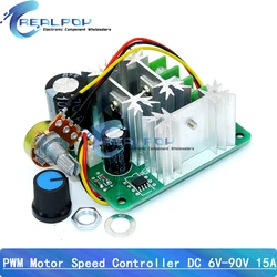 DC 6V-90V 15A DC Motor Speed Controller Stepless Speed Regulation Pulse Width PWM DC 12V 24V 36V 48V 1000W DC 6V-90V 15A DC Moto