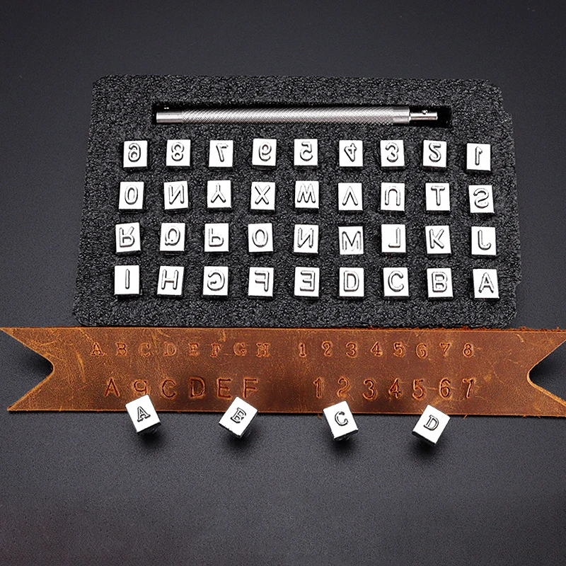 Leder-Digitaldruck stempel, englischer Briefs tempel, 36 Siegel, manuelle Leders chnitzerei, Leder kunstdruck werkzeug form