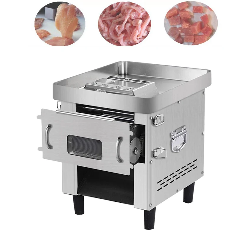 Top quality Commercial Meat Cutter Multifunction Stainless Steel Fully Automatic Meat Slicer Shred Slicer Dicing Machine 800W