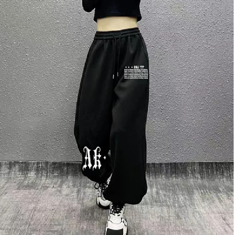 2024 봄 여름 여성을위한 새로운 스포츠 바지 미국 힙합 빈티지 긴 바지 여성을위한 캐주얼 모든 경기 패션 바지