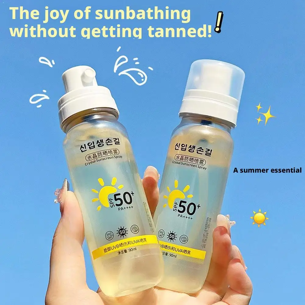 Korean Spf 50+ Sunscreen Spray Lightweight Multi-effect Oil-controlling Natural Moisturizing Uv Protection For Face Body