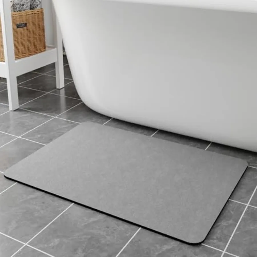

Diatomaceous Earth Bath Mat - 24x17 Quick Dry Absorbent Non Slip Thin Bathroom Rug