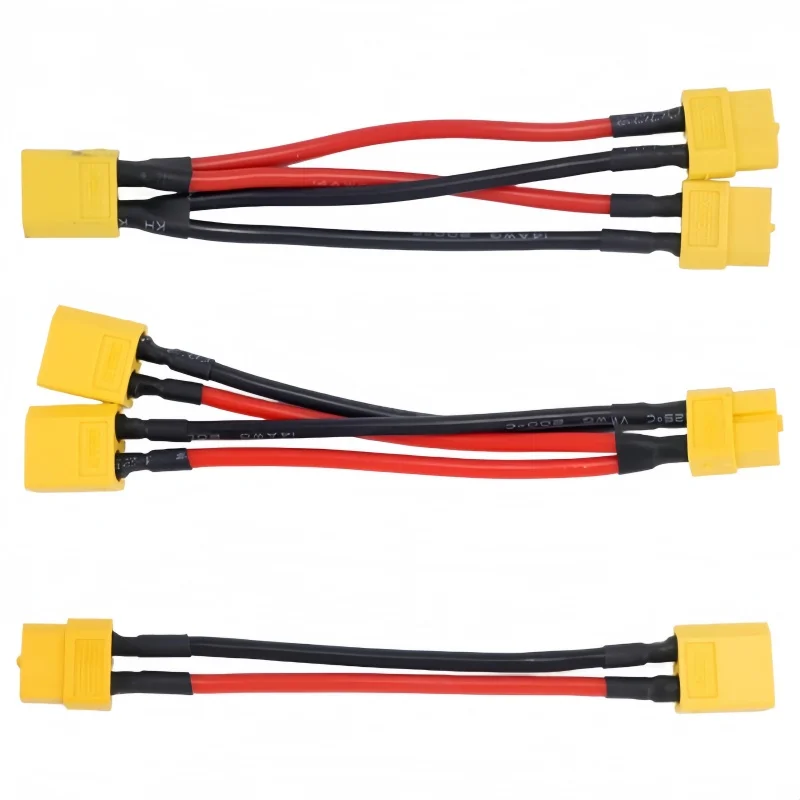 

XT60 Parallel Battery Connector; Male and Female Cable Dual Extension Cord Y Splitter / RC Battery Motor with 14AWG